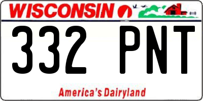 WI license plate 332PNT