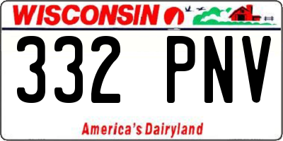 WI license plate 332PNV