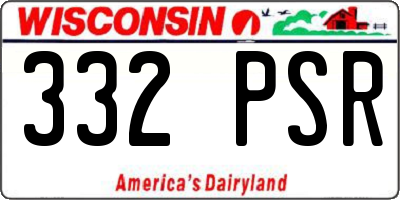 WI license plate 332PSR
