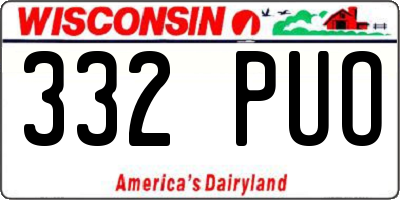 WI license plate 332PUO