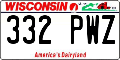 WI license plate 332PWZ