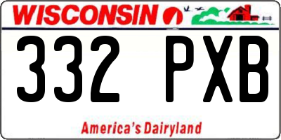 WI license plate 332PXB