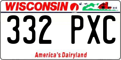 WI license plate 332PXC