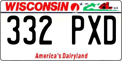 WI license plate 332PXD