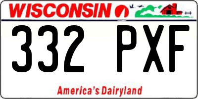 WI license plate 332PXF