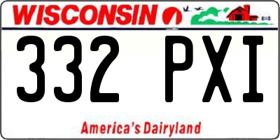 WI license plate 332PXI