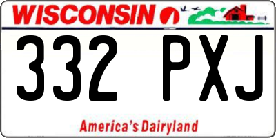 WI license plate 332PXJ