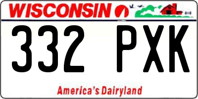 WI license plate 332PXK