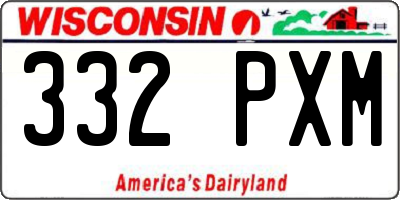 WI license plate 332PXM