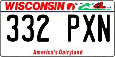 WI license plate 332PXN