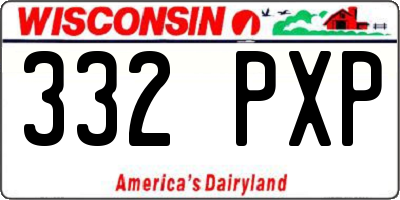 WI license plate 332PXP