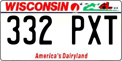 WI license plate 332PXT