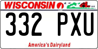 WI license plate 332PXU