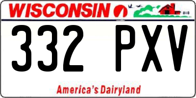 WI license plate 332PXV