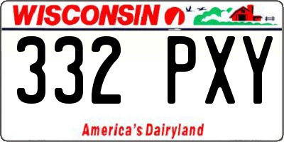 WI license plate 332PXY