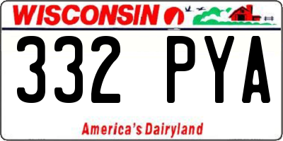 WI license plate 332PYA
