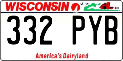 WI license plate 332PYB