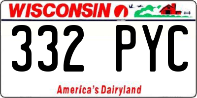 WI license plate 332PYC