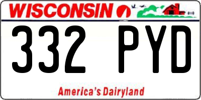 WI license plate 332PYD