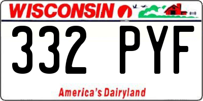 WI license plate 332PYF