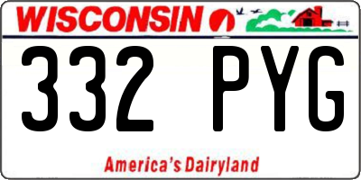 WI license plate 332PYG
