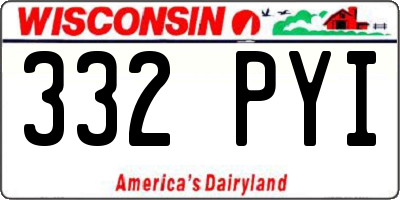 WI license plate 332PYI