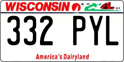 WI license plate 332PYL