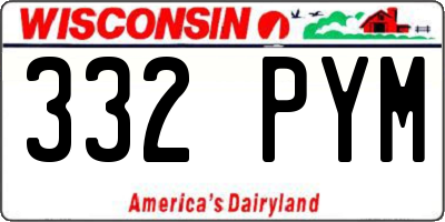 WI license plate 332PYM