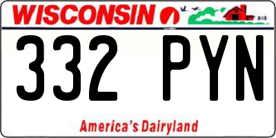 WI license plate 332PYN