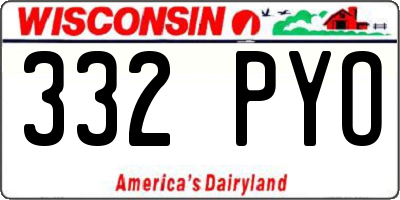 WI license plate 332PYO