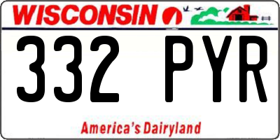 WI license plate 332PYR