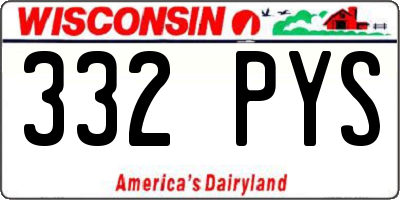 WI license plate 332PYS