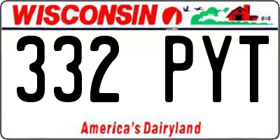 WI license plate 332PYT