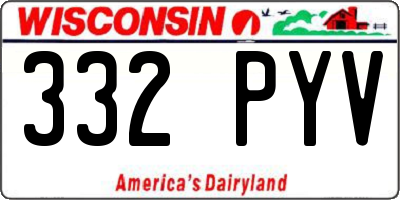 WI license plate 332PYV