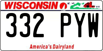 WI license plate 332PYW
