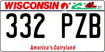 WI license plate 332PZB