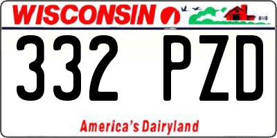 WI license plate 332PZD