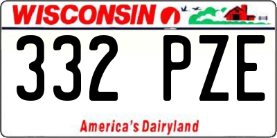 WI license plate 332PZE