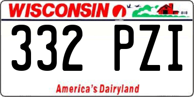 WI license plate 332PZI