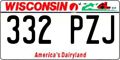 WI license plate 332PZJ