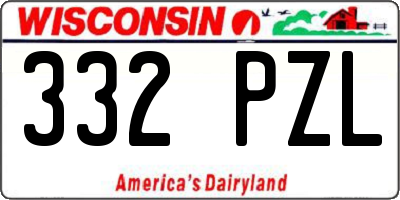 WI license plate 332PZL