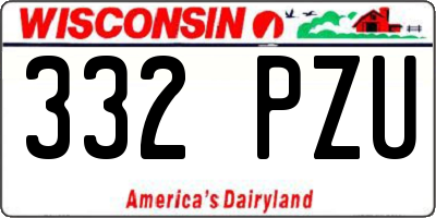 WI license plate 332PZU