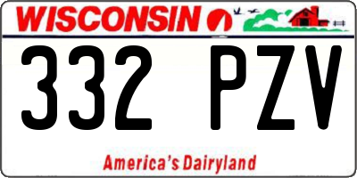 WI license plate 332PZV