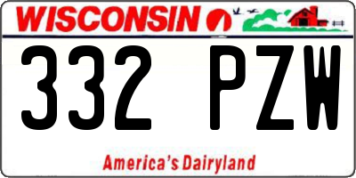 WI license plate 332PZW