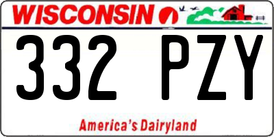 WI license plate 332PZY