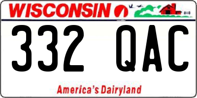 WI license plate 332QAC