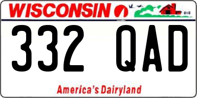 WI license plate 332QAD