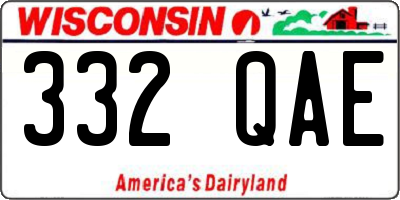 WI license plate 332QAE