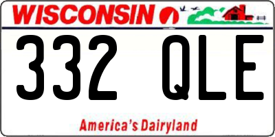 WI license plate 332QLE