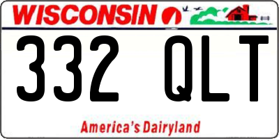 WI license plate 332QLT